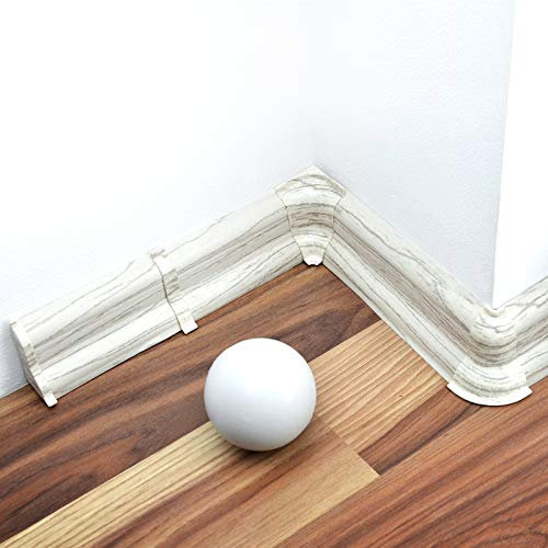 DQ-PP Innenecke 52mm PVC Kiefer gebleicht Laminatleisten Fussleisten aus Kunststoff Dekore