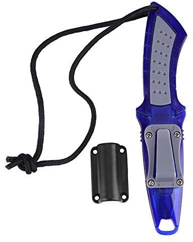 Cuchillo de Buceo de Acero Inoxidable Cuchillo de Buceo Profesional Cuchillo de Buceo Profesional Accesorios para buceadores con Mango ergonómico cómodo de agarrar(Cabeza Puntiaguda Azul)