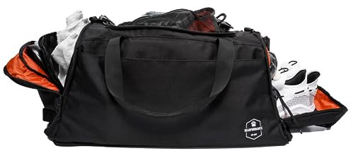 Bearformance® Ultimate Sportbag | nachhaltige Sporttasche mit Schuhfach & Nassfach mit Rucksackfunktion für Herren & Damen für Sport, Training, Gym, Reise aus recyceltem PET | Größe M 42L | Schwarz