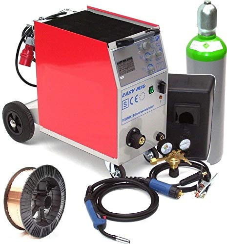 MIG MAG 250AM Schutzgasschweißgerät Schweißgerät + 10L Gasflasche + 15kg Draht AWZ