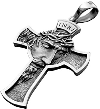 silverzone77 Jesus Christ Anhänger Sterling Silber 925 INRI Kruzifix