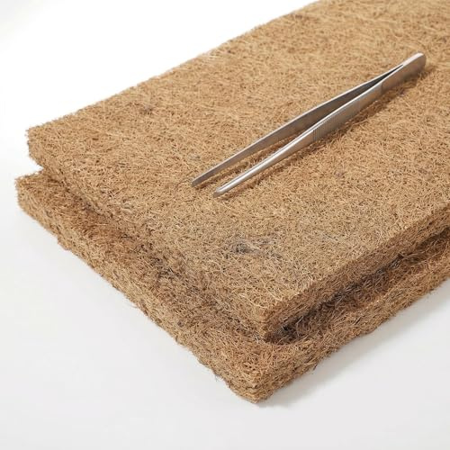 MCLANZOO Reptile Carpet 30x12 2 PCS Coconut Fiber Mat for 20 Gallon Reptile Tank,Tortoise Habitat Bedding Liner for Snake,Turtle,Lizard,Bearded Dragon,Gecko Cage Accessories