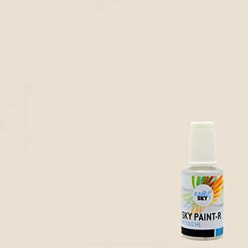 CARSKY Farbstift karosserieretusche kompatibel mitRAL Blanc Crème 9001 (20 ml Pinselflasche) + klarlack glänzend (20 ml Pinselflasche)