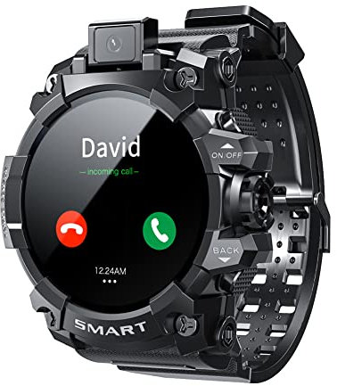 4G Android 9.0 Smart Watch 1.6 Touch Screen Bluetooth GPS Sport Orologio da Polso WiFi HD 5MP Fotocamera Videochiamata Orologi da Gioco Cardiofrequenzimetro Activity Tracker SIM Card (2 16GB,Nero)