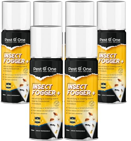 Insect Fogger for Fleas Bed Bug, Flies, Moths Bomb Fogger kill all One shot insects killer aerosol Insecto Pro Formula 150ml (Pack of 6) – HSE 11045