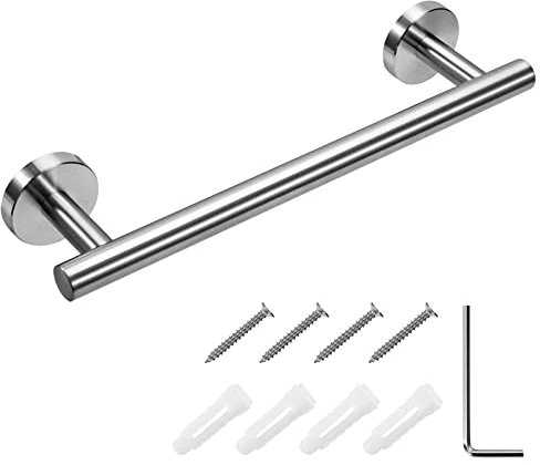 Newellsail Handtuchhalter Wandmontage Edelstahl 304 Gebürstet Handtuchstange Kleiner Handtuchhalter für Badezimmer und Küche 30cm (Gebürstet Silber)