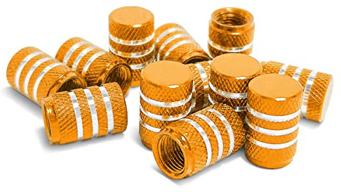 CGEAMDY Ventilkappen aus Aluminium, Aluminium Ventilkappen Auto, Allgemeine Sechseckige Ventilkappens, Universelle Ventilkappen für Autos LKWs Motorräder (Gold)