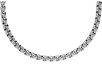 Fossil Herren-Halskette, All Stacked Up Edelstahl-Kette Halskette