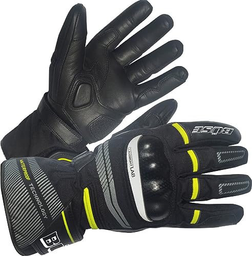 Büse Brandon Motorradhandschuhe, wasserdicht, Schwarz / Grau / Gelb, 9