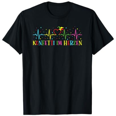 Karneval Herzschlag Konfetti im Herzen Kostüm Fasching T-Shirt