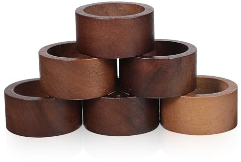 Alipis 6stücke Holz Serviettenringe Napkin Rings Für Hochzeiten Dinnerpartys Und Festliche Anlässe Robuste Und Wiederverwendbare Serviettenhalter Für Tischdekoration