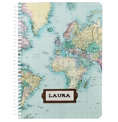 Wanapix | Heft A5 bedrucken | Enthält 100 karierte Blätter à 80 g | 250 g Cover personalisiert mit Foto und Name | A5 Notizbuch mit Transparenter Spirale | Karte
