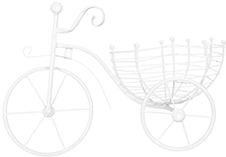 TOYANDONA 1 Pz Cestino di fiori montato in bicicletta di grandi dimensioni decorazione portafiori da esterno fioriera domestica fioriera per bici da parete porta fiori ferro da stiro bianca