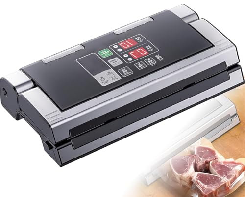 Vacuum Sealer Machine for Food Storage, 40cm Long Sealing, 8mm Seal Line, 500ml Moisture Canister, 24h Continuous Operation for Snacks and Candies