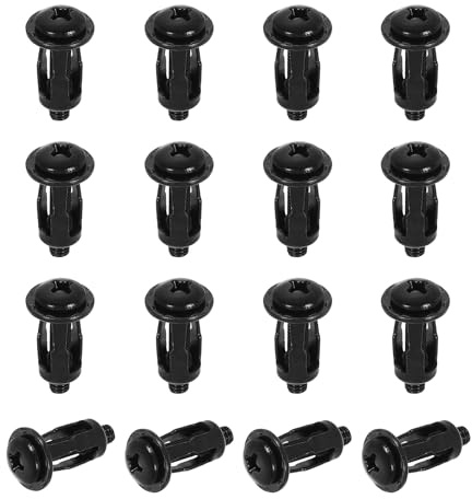 sourcing map Lot de 16 écrous crics M4 x 22,5 mm en acier au carbone finition zinc Expansion Écrou à rivets multi-grip pour mur creux en fer et ligne de peau de fer sur paroi fine et souple, noir
