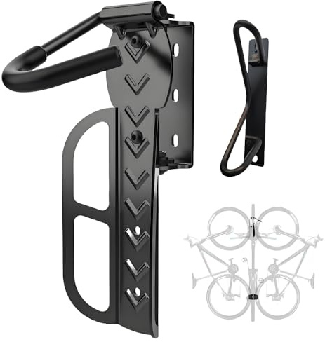 GUOFANG Soporte de pared ajustable para bicicleta, estante de almacenamiento vertical giratorio, compatible con interiores y garajes, construcción de acero al carbono