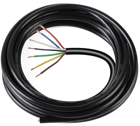 SWAWIS 5m Cable Eléctrico de Remolque 7 Polos 1.5mm², Cubierta de PVC, Núcleo de Alambre de Cobre Puro, Baja Excentricidad, para Remolque Caravanas Camiones Vehículos