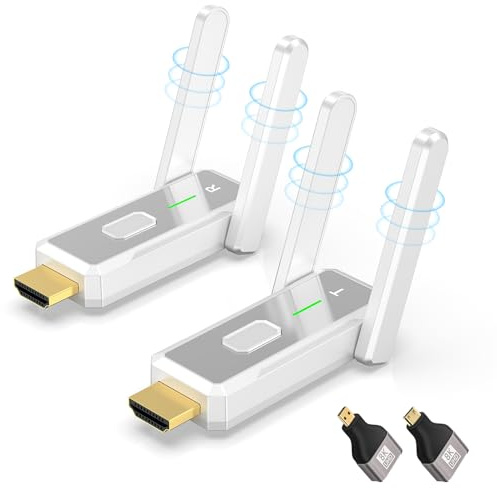 Wireless HDMI Transmitter and Receiver, 495FT/150M, 4k Decode 1080p Output, Plug & Play Portable 2.4g/5g Dual Antenna, for Streaming Video and Audio to Monitor from Laptop/Pc/Tv Box/Projector