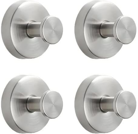 4 Pezzi Ganci a Ventosa, Appendi Accappatoio Bagno, Ganci a Ventosa Super Resistenti, Ventose con Gancio, Gancio per Asciugamani Argentato, Adatto per Appendere Oggetti in Cucine, Bagni e Soggiorni