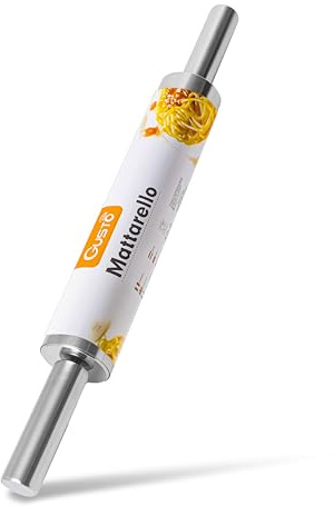 IPEA Rodillo de Acero Inoxidable con Asas – 43 cm – Rodillo Amasara de Metal con Superficie Antiadherente para Extender y Amasar masa Fresca, Pizza, Galletas, Raviolis, Tartas, Pastelería – Cocina