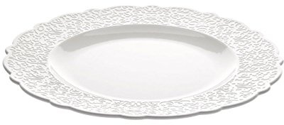 Alessi Dressed Speiseteller 4 Stück aus weißem Porzellan, Ã˜ 27,3cm