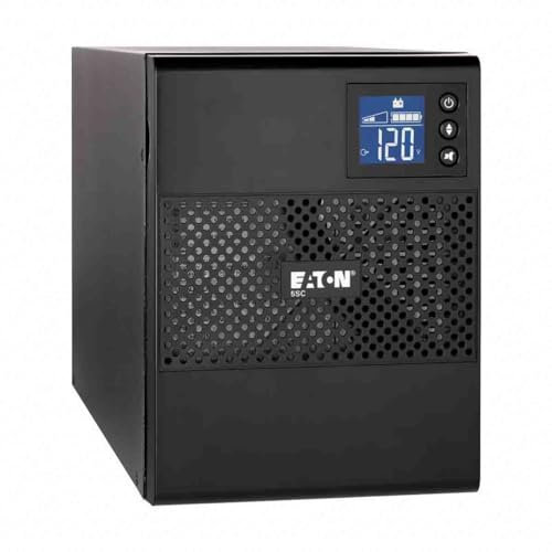 Eaton UPS 5SC 1000I Tower - Gruppo di Continuità Interattivo (UPS) - 5SC1000I - 1000VA (8 prese schuko) - Regolazione della Tensione (AVR), Display e Interfaccia USB (Cavo USB incluso) - Nero