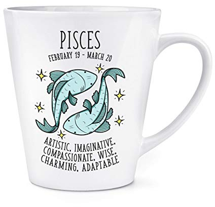Tazza da latte con oroscopo dei Pesci, 340 ml