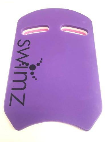 Swimz Senior Club Kickboard - Purple/White/Pink - EVA Foam, Ergonomic Hand Grips, 43×28cm – Swimming Training Aid for Adults & Teens