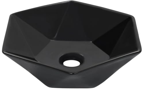 vidaXL Handfat 41x36,5x12 cm keramik svart