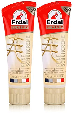 Erdal Classic Schuhcreme Farblos - pflegt, glänzt & schützt, 75 ml (2er Pack)