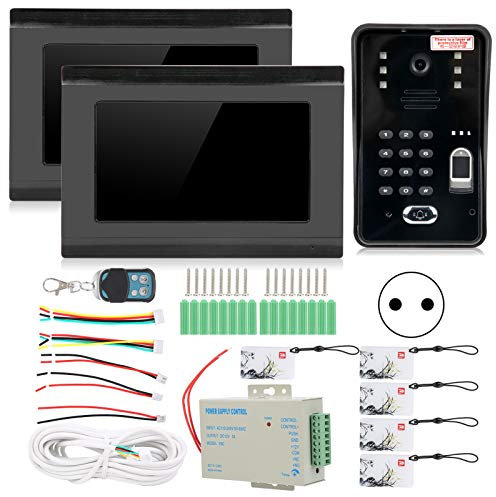 Timbre con video, videoportero, visión nocturna 2 monitores Pantalla de 7 pulgadas para intercomunicador de(European regulations)