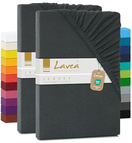 2er Set Spannbettlaken - Serie Maya Doppelpack Spannbetttuch für Matratzen bis 20cm - 140x200cm | 160x200cm, Anthrazit, 100% Baumwolle, hochwertige Verarbeitung, mit Gummizug