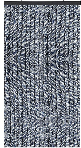 Bestlivings Rideau de porte en molleton - Taille spéciale - Largeur : 120 cm - Longueur : 300 cm - Bleu chiné