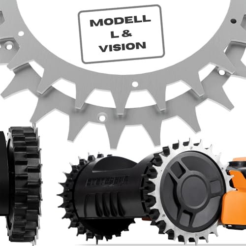 ROBO CLAWS Mähroboter Spikes aus Edelstahl für Modelle Worx L & Vision, 3 mm, ⌀235 mm - Mähroboter Zubehör mit 16 x Edelstahlschrauben, Spikes entgratet