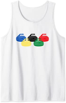 Curling Stones Winter Sport Funny Curling Rock Curling Broom Tank Top