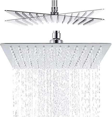 Regendusche Quadratisch Einbauduschköpfe Edelstahl Duschkopf Regenbrause Brausekopf aus Edelstahl 30 x 30 cm