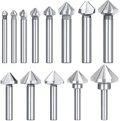 JAINGU 1pc Svasatore Punta da Trapano 4.5-50mm Acciaio Ad Alta Velocità Legno Metallo Strumento di Foratura 3 Flauto 90 Gradi Smussatrice Cutter,50 mm