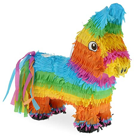 Relaxdays Pinata, Âne Arc-en-Ciel, pour Enfants, Lama à Suspendre, H x L x P : 38 x 35 x 12 cm, Multicolore