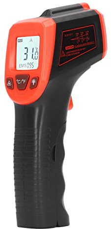 Non Contact Infrared Thermometer Gun, -50℃-600℃ Range, Digital IR Temperature Thermometer Gun, for Pool, Kitchen, HVAC, Industrial (Red)
