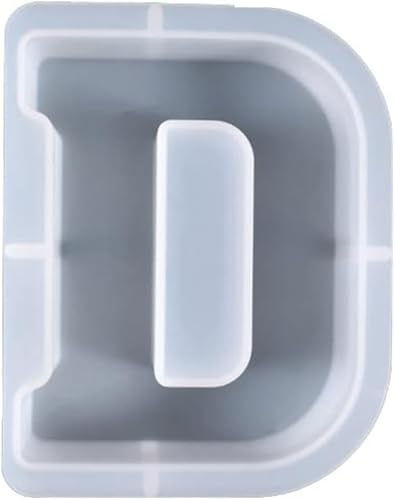 STETHI Moldes de Silicona con Alfabeto, Moldes de Letras de Silicona de Alfabeto Grande, Molde de Silicona 3D para decoración de Bricolaje, Reutilizable Moldes de Resina de Silicona (D)