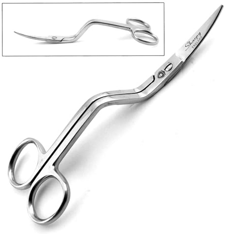 Sharpy - Forbici da applique con lama in acciaio inox da 15,2 cm con manico curvo a doppia curva, forbici per ricamo, tessuto, filo, lavoro a maglia, cucito, arti e mestieri