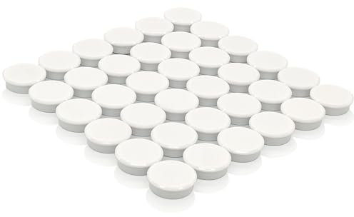 PYJLBX Magnete - 40 Stck Khlschrankmagnete Stark Mini Rund Magnet Whiteboard Magnete fr Khlschrank Magnetwand Pinnwand (Wei)