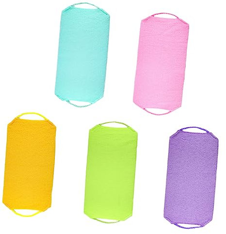 Serviette Exfoliante de Bain avec Sangle, 5 Pièces, pour Dos et Pieds