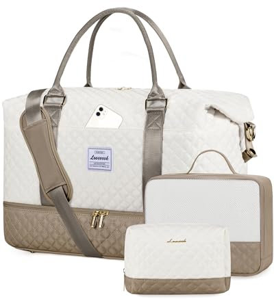 LOVEVOOK Reisetasche Handgepäck Tasche Groß Sporttasche Damen Weekender Travel Duffle Cabin Bag Women Carry On Luggage Kliniktasche Geburt Wickeltasche Saunatasche Badetasche Strandtasche XXL Familie