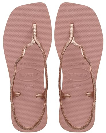 Havaianas - Soleil, Elegant, Durable, and Comfortable Sandals, T-Strap Style, Back Closure, Wavy Straps, and Square Edged Sole, Women,6/7UK