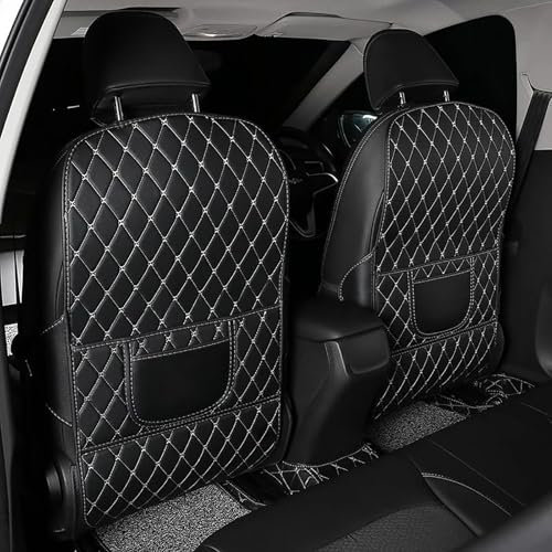 Wtwtg 2 Stück Auto Rückenlehnenschutz für VW e-Up! 2016 2017 2018 2019 2020 2021-pr, Pad Schmutzabweisend Auto Rückenlehne Schutz Mit Aufbewahrungstasche,L-Black