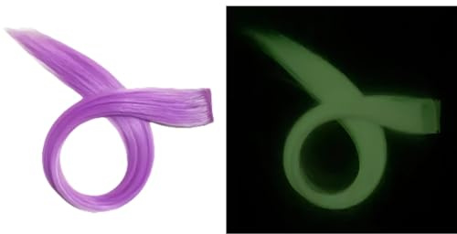5 extension per capelli con clip, 55 cm, colore viola chiaro, con clip, extension per capelli con clip, per donne e ragazze, larghezza 3,5 cm