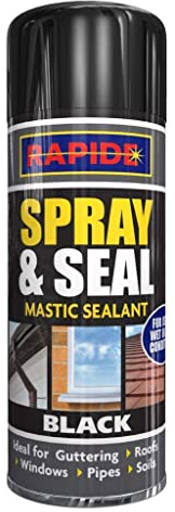 DIOXSTAR Black Spray and Seal Leak Fix Stop, Cost-Effective and Sustainable Choice, Superior Long-Lasting Seals, DIY Enthusiast, Seal Fix Waterproof Mastic Sealant, (300ml, Pack of 1)