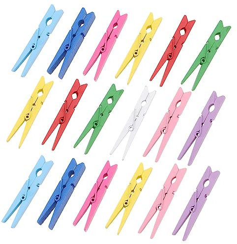 Alipis 40 Pièces Pinces à Linge en Bois rétractable cintres Ficelle Porte-vêtement Multi Tissé étagère Cheville Petites Pinces à Linge paniers Corde à Linge géant épingles à Linge Bambou