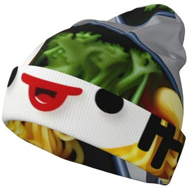 HJLUUFT Gorro unisex con diseño de huevera, diseño de ramen, para clima frío, color negro, Negro -, talla única
